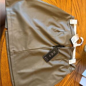 Faux Leather Mini Skirt in Taupe